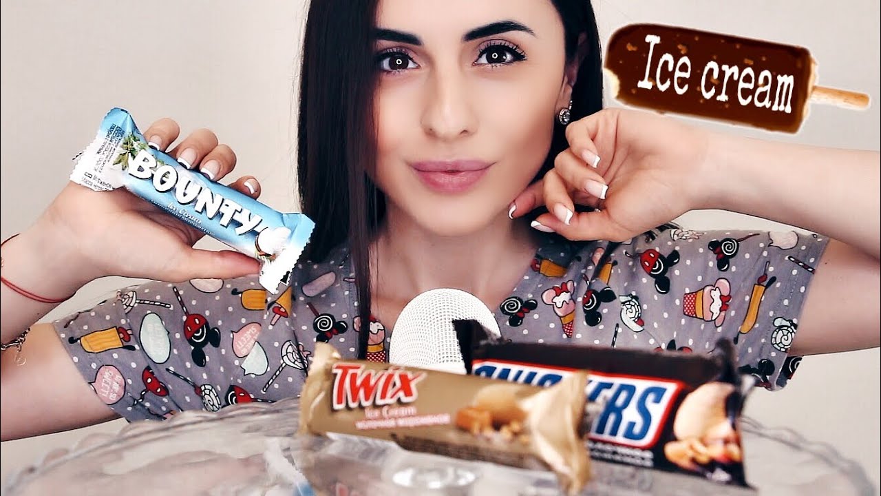 ASMR ICE CREAM 🍨 Bounty, Snickers, Twix, ИТИНГ МОРОЖЕНОЕ