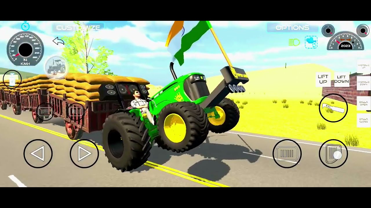 Modified johndeer tractor 😈Indian game 😈Tractor wala game 😈gaming video 