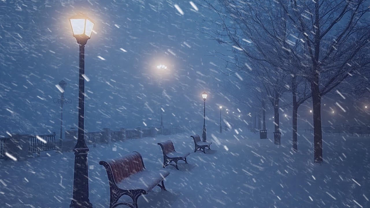 Wind and Snowstorm Sounds for Deep Sleep | Winter Storm and Icy Air | Howling Wind and Falling Snow