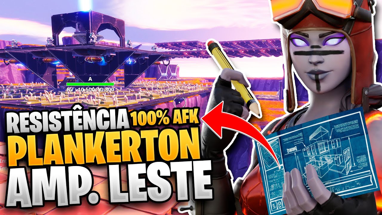 💥 RESISTÊNCIA 100% AFK PLANKERTON - AMPLIFICADOR LESTE /Fortnite Salve o Mundo