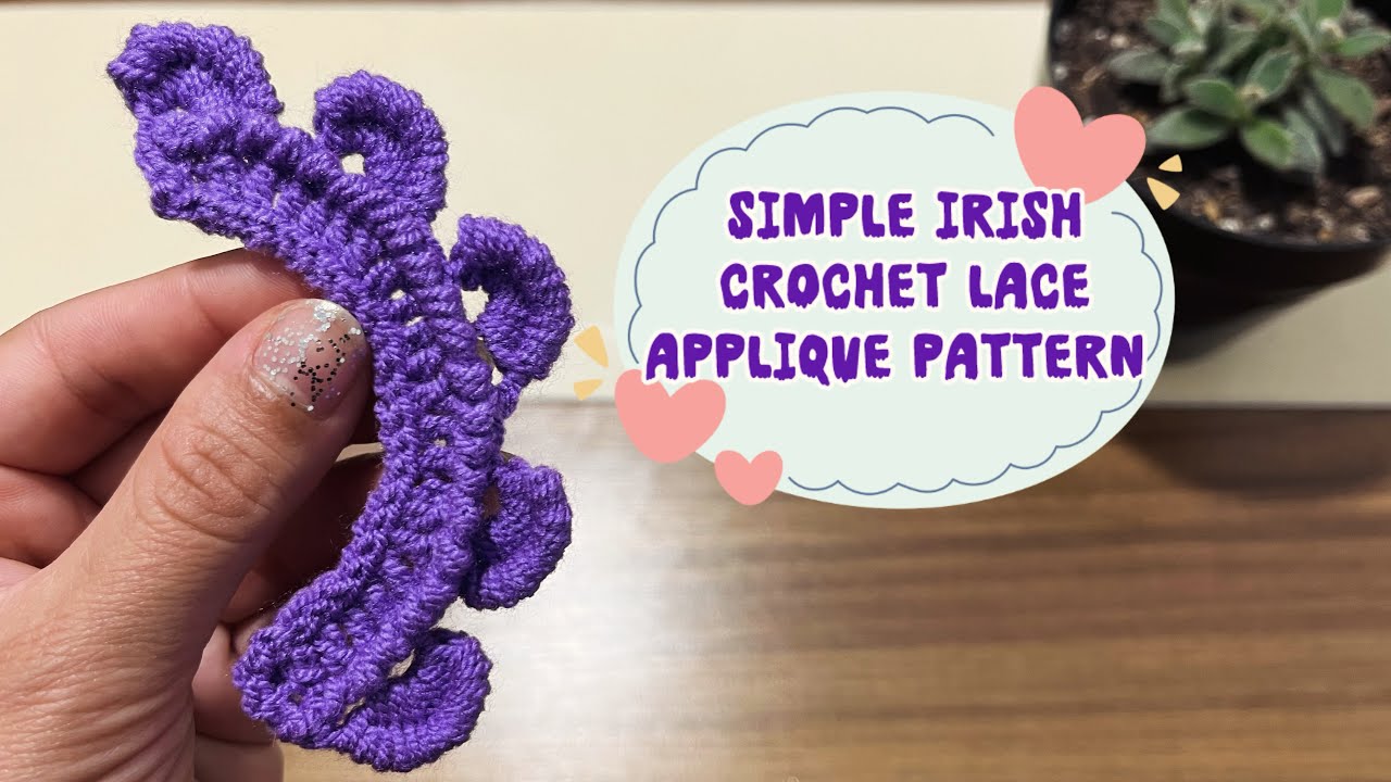 Simple Irish crochet lace applique pattern