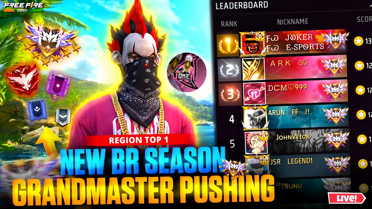 🥵 NEW S50 GRANDMASTER PUSHING 🛑 தமிழ் REGION TOP 1 PUSHING 🔥 FW JOKER ON LIVE #freefirelivetamil