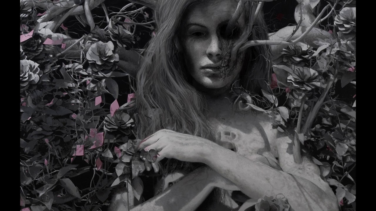 Monochrome painting, using colour: The Briar Rose: