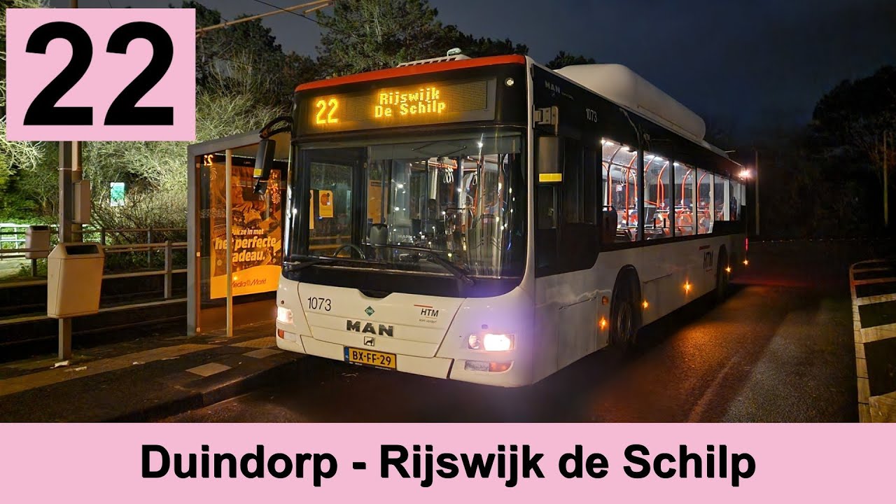 HTM lijn 22: Den Haag Duindorp - Rijswijk De Schilp | Omleiding | HTM 1073 | 2024