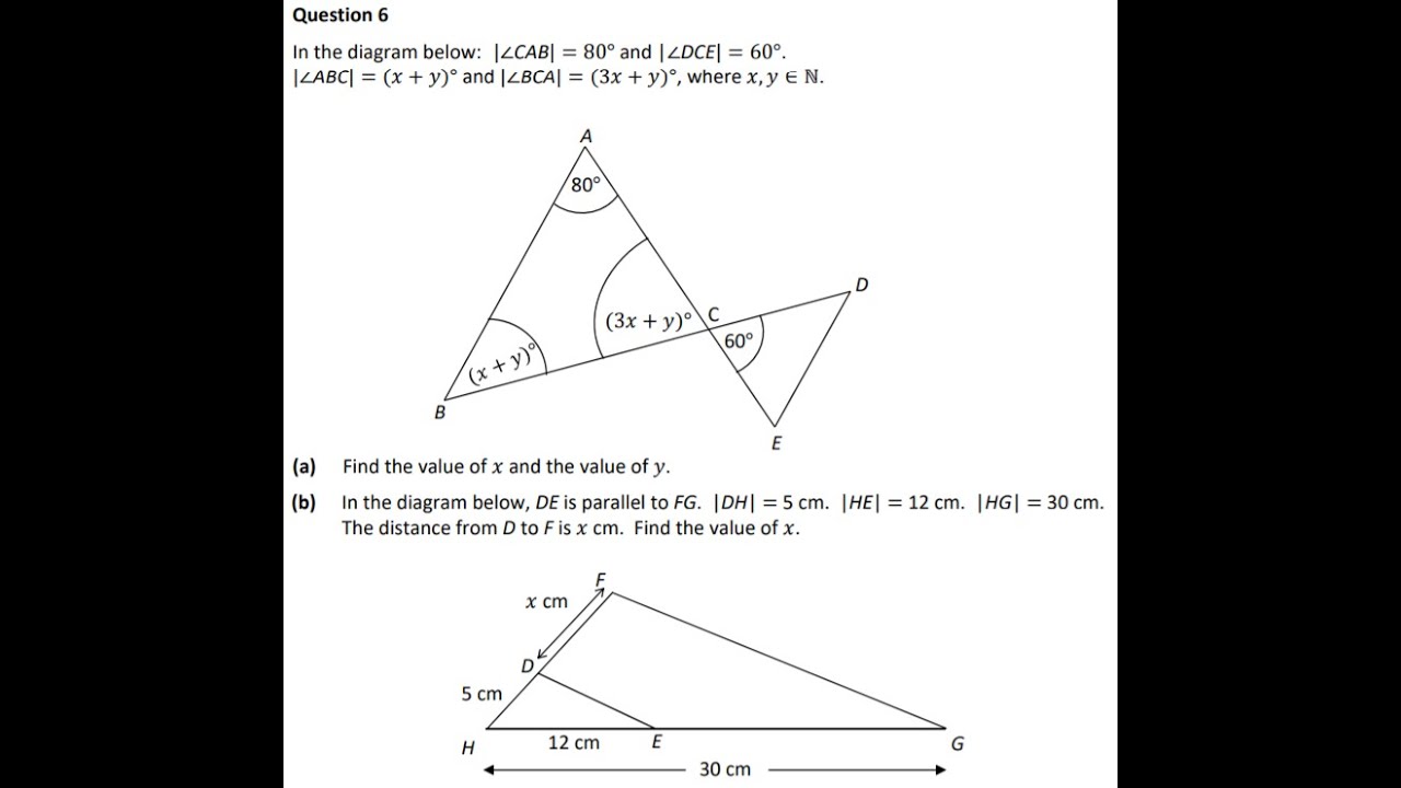 Q6 Solutions for Leaving Cert Ordinary Paper 2 2020