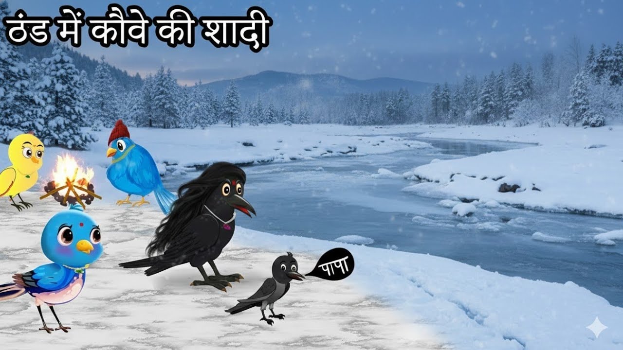ठंड में कौवे की शादी | Hindi kahaniya| #Hindi Birds story ##viral videos #tranding videos 