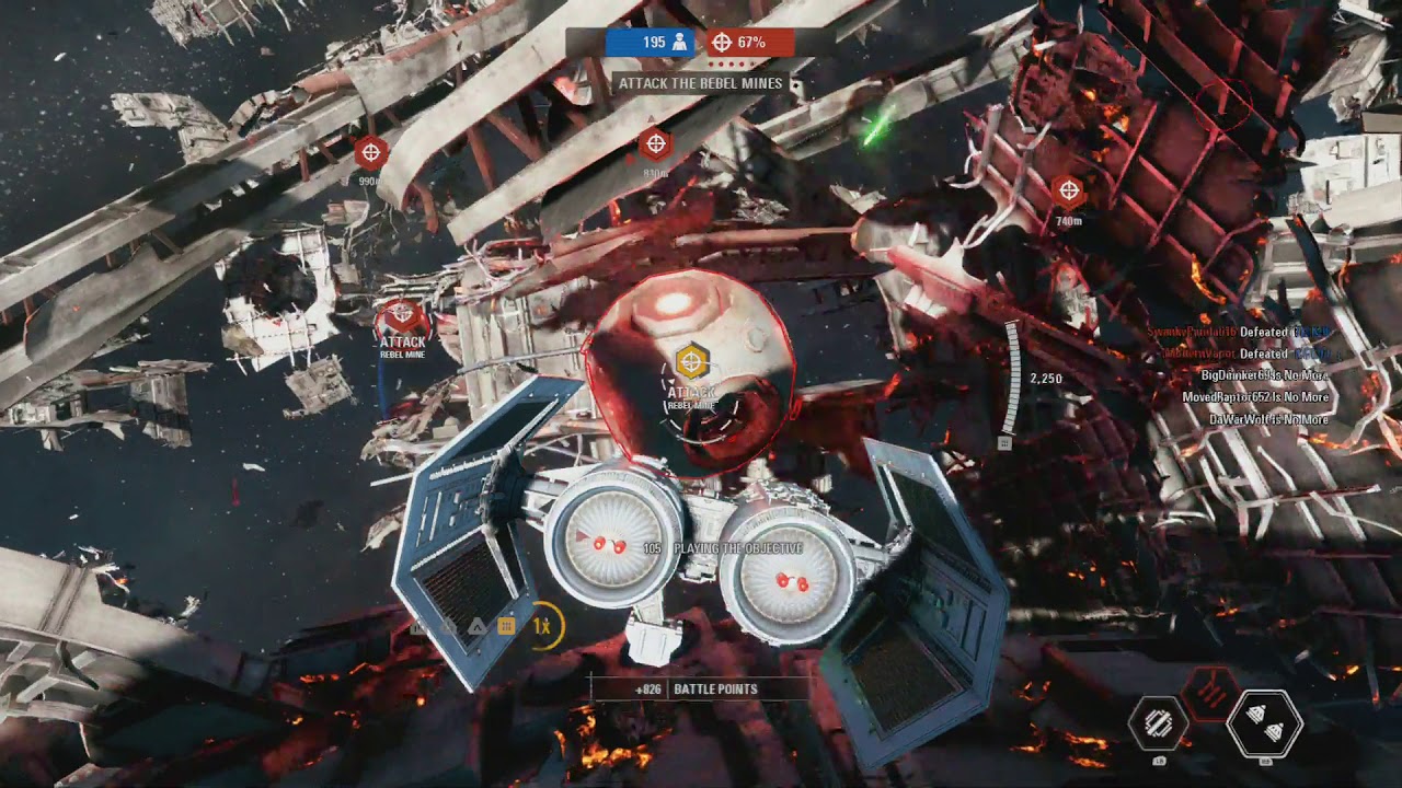 Destroying the Mon Calamari Cruiser : Star Wars Battlefront II Starfighter Assault Gameplay #2