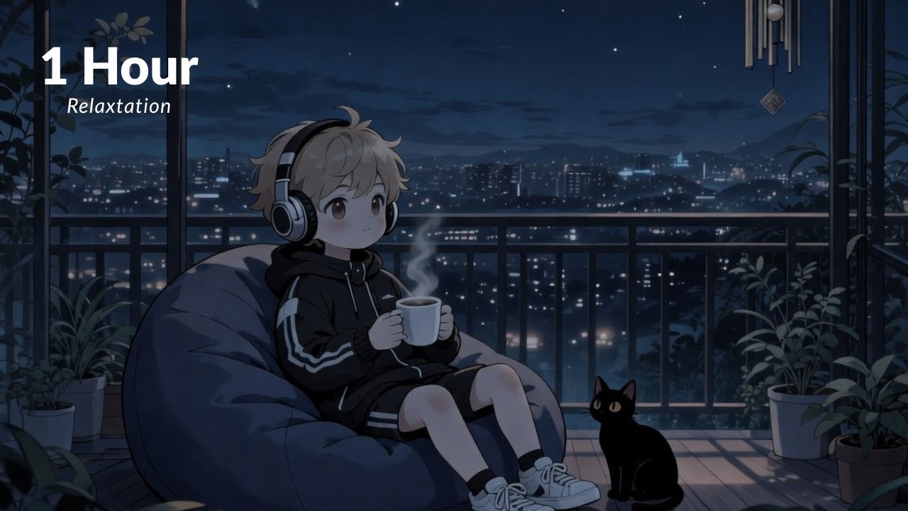 1hour Soft Rain Lofi with City Lights & Calm Beats, Breathe. You’re Safe Here... 