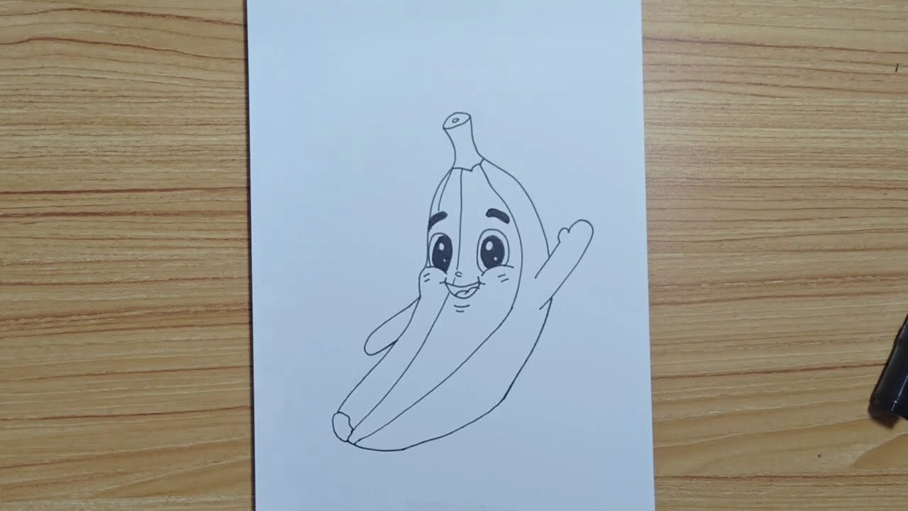 Cute Banana Drawing for Kids