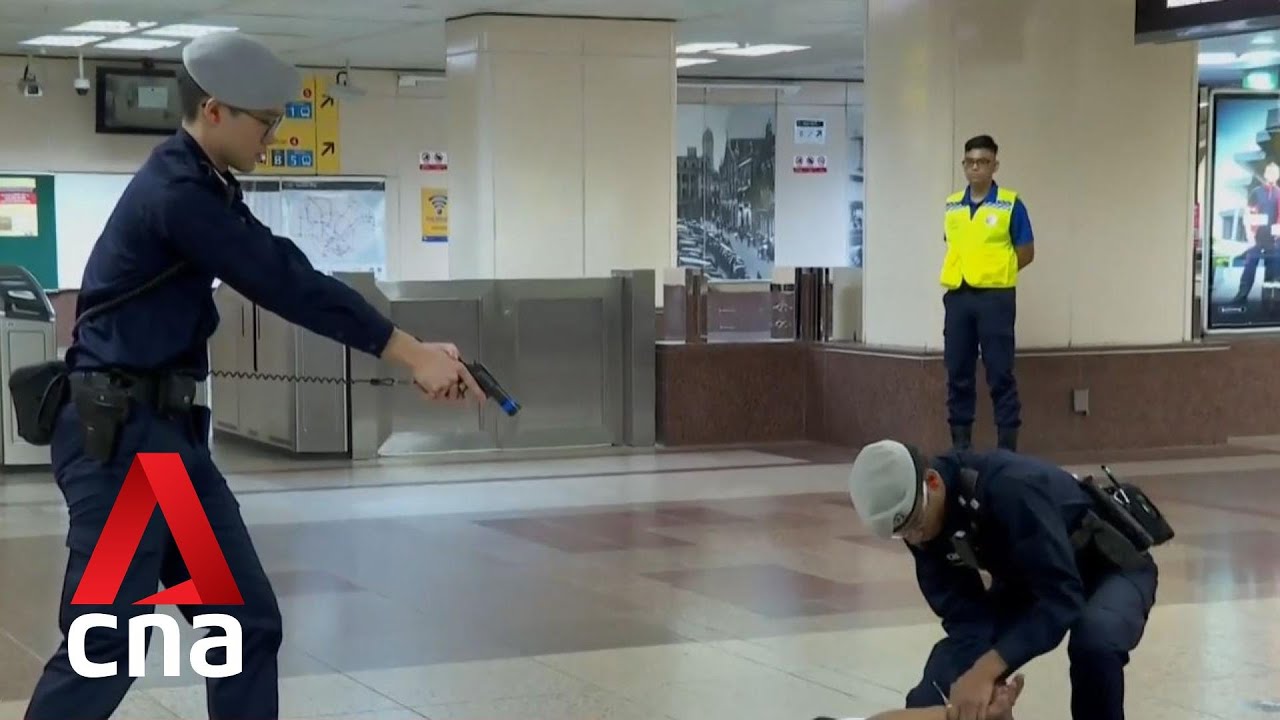 Counter-terrorism exercise held at Raffles Place MRT station