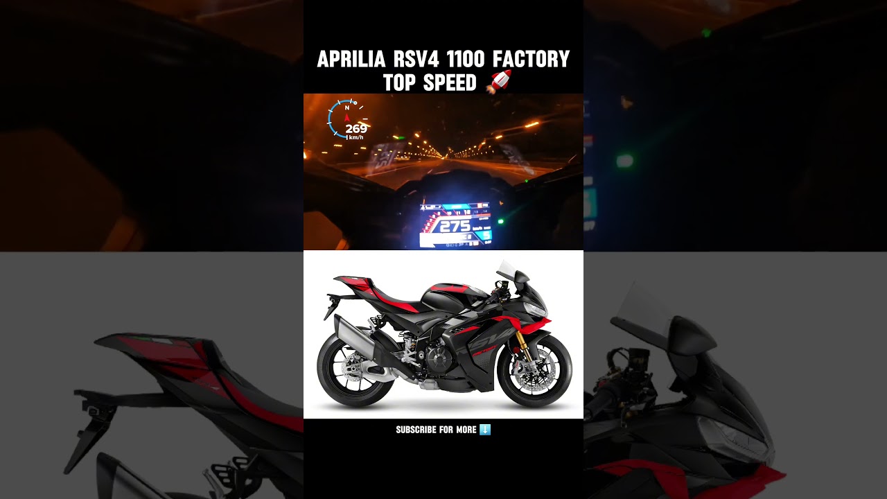 Aprilia RSV4 1100 Factory Top Speed 🚀 | 322 Km/h Acceleration