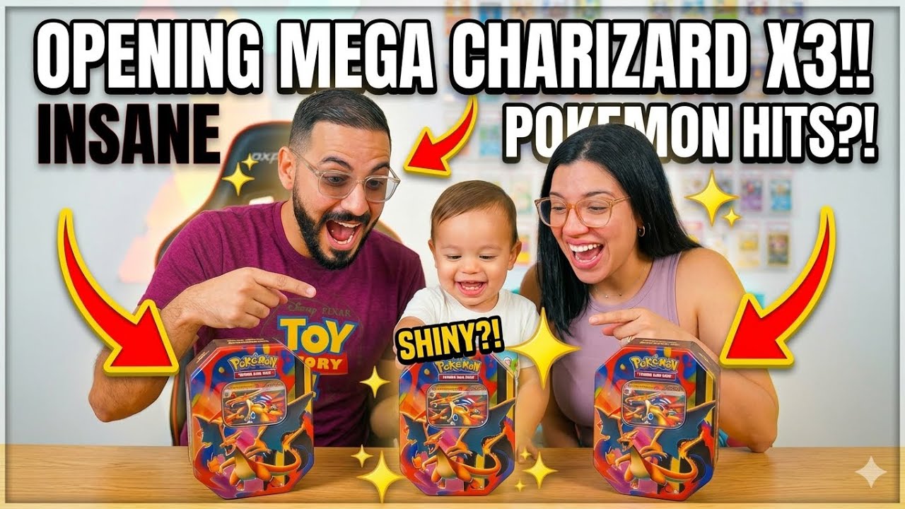 Our best Hits yet! 3x Mega Charizard tins w/ Caleb!