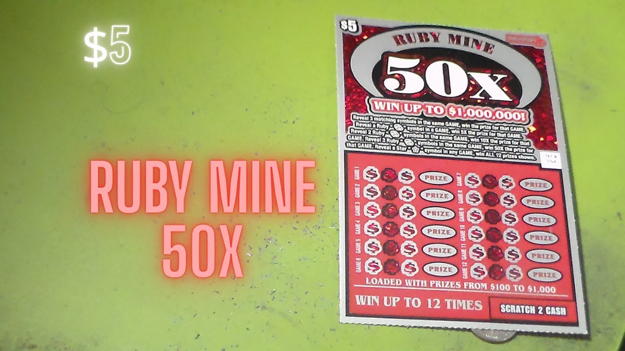 MASS LOTTERY: Ruby Mine 50X $5 Scratch off Ticket