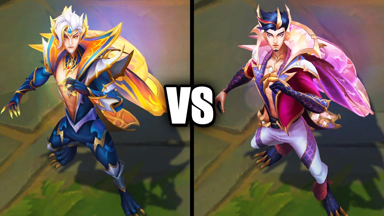 Dragonmancer Rakan vs Prestige Dragonmancer Rakan Skins Comparison (League of Legends)
