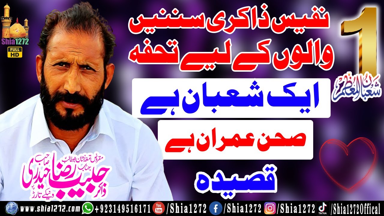 Zakir Habib Raza Haideri New Qasida | Aik Shaban Hai | Qasida Bibi Zainab S.A | Qasida 2024