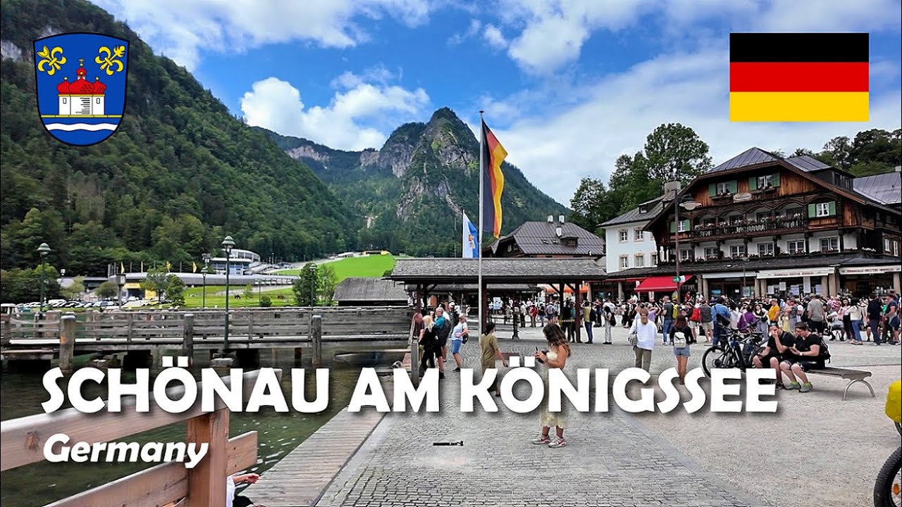 Schönau am Köningssee, Germany. A walk through the charming lakeside village. 4K