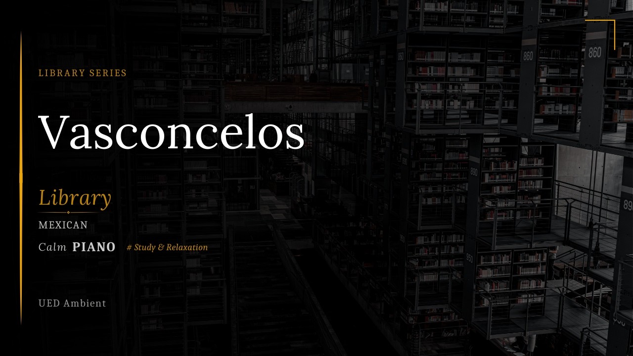 Vasconcelos Library Ambience 🌿 Soft Piano Music for Reading & Concentration | 4K Study Music