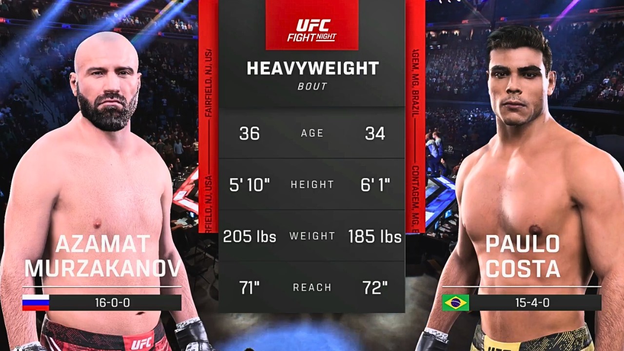 Azamat Murzakanov vs Paulo Costa FULL FIGHT | UFC 5 AI Simulation Gameplay (CPU vs CPU)