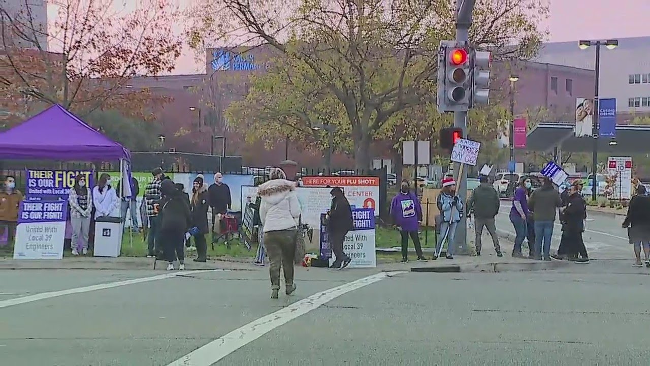 Kaiser union employees engage in sympathy strike in support of local engineers