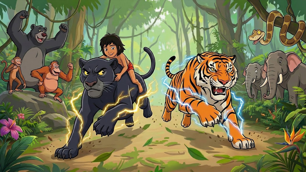 Mowgli and Panther vs. Tiger in the Ultimate Jungle Battle! 🌳⚡| Funny The Jungle Book Animaton