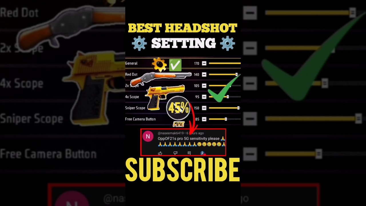 Free Fire Headshot Setting ⚙️ ✅ [ Oppo Mobile ] Best Sensitivity 🔥 @trx111ff