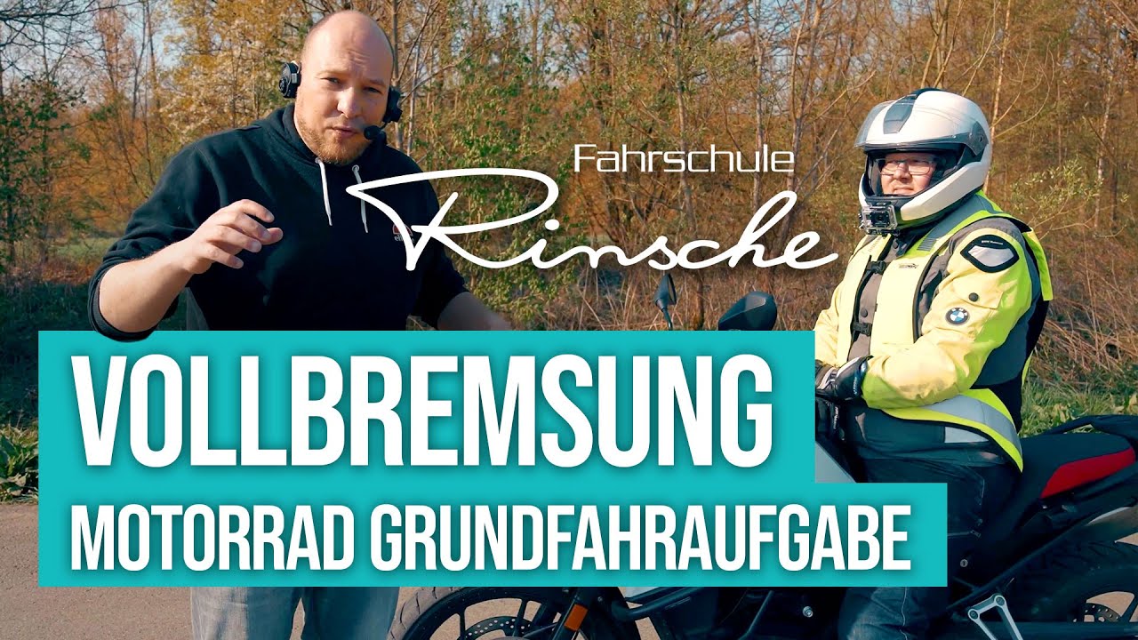 Motorrad I Vollbremsung I Grundfahraufgabe I Fahrschule Rinsche