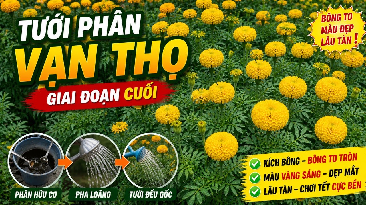 cách tưới phân cho bông vạn thọ đúng cách giai đoạn cuối, huỳnh cập nhật 