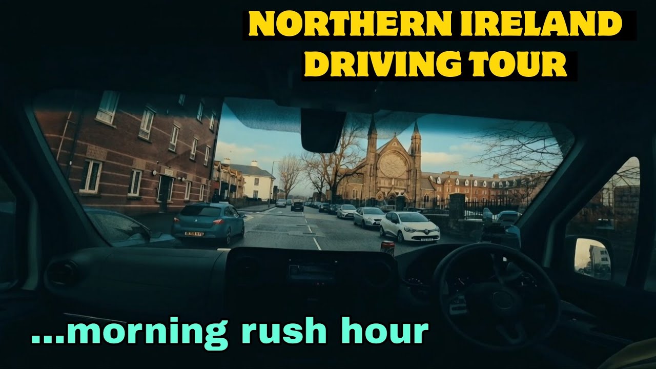 NI DRIVING TOUR. 4.55 a.m start/ Morning rush hour. (Carrick, Newtownabbey, North & West Belfast)
