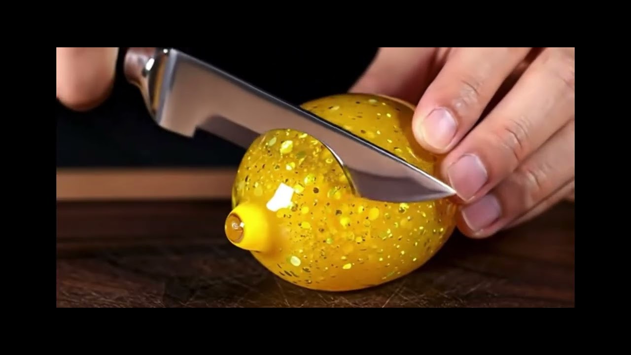 Oddly Satisfying Glass Fruit Cutting ASMR ✨ Relaxing & Crunchy Sounds