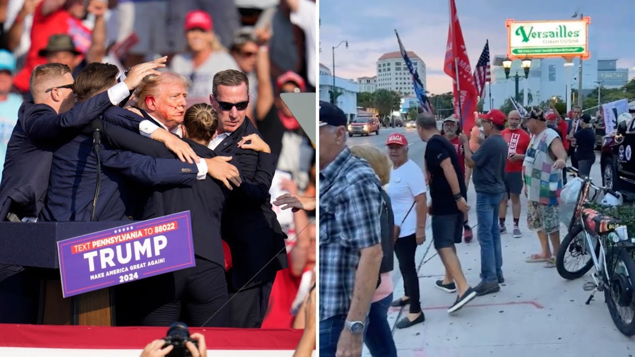 Simpatizantes de Donald Trump se reúnen en Versailles de Miami