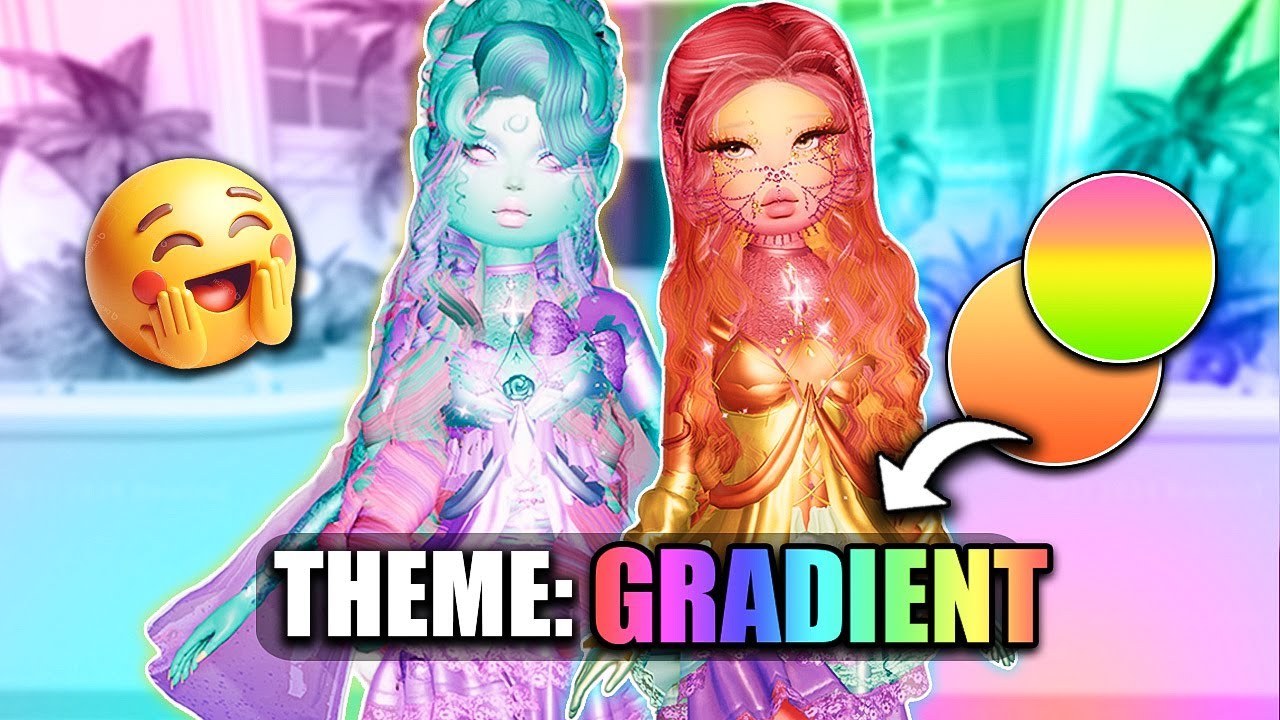 Making *GRADIENT OUTFITS* for EVERY ROUND in DRESS TO IMPRESS!!
