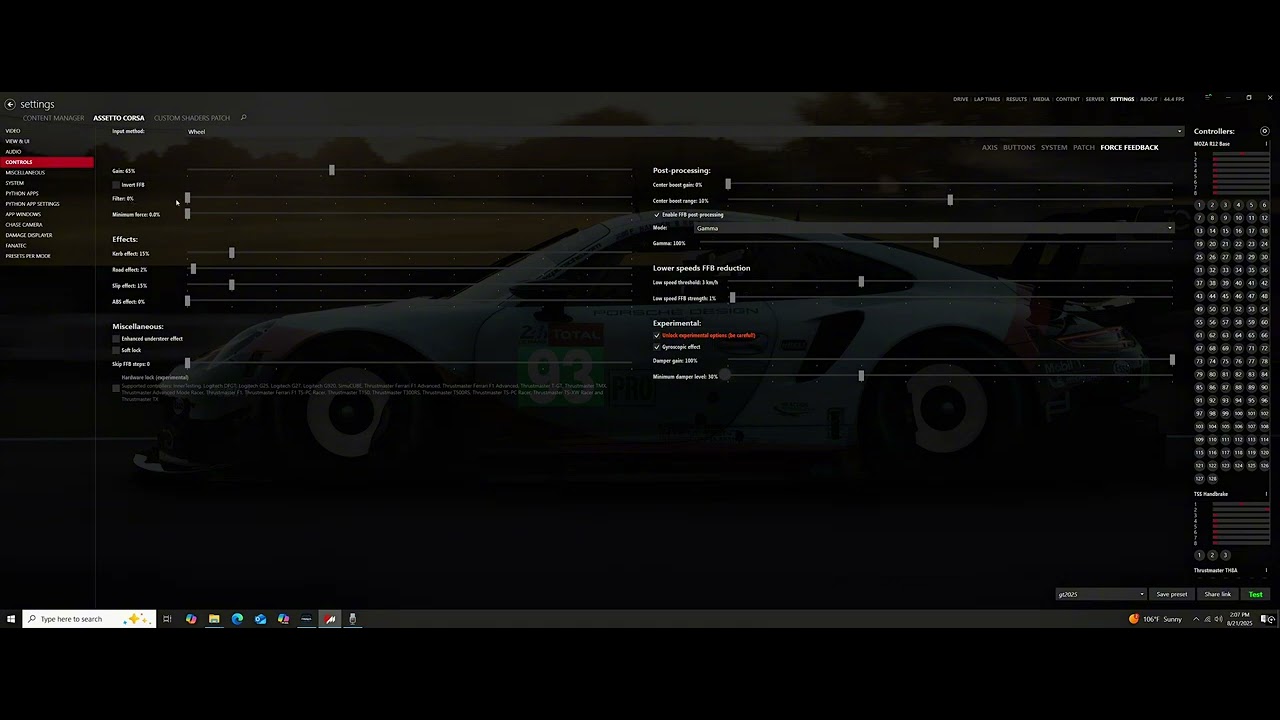 Настройки дрифта Moza R12 для Assetto Corsa | Лучшая универсальная конфигурация + тест от первого...