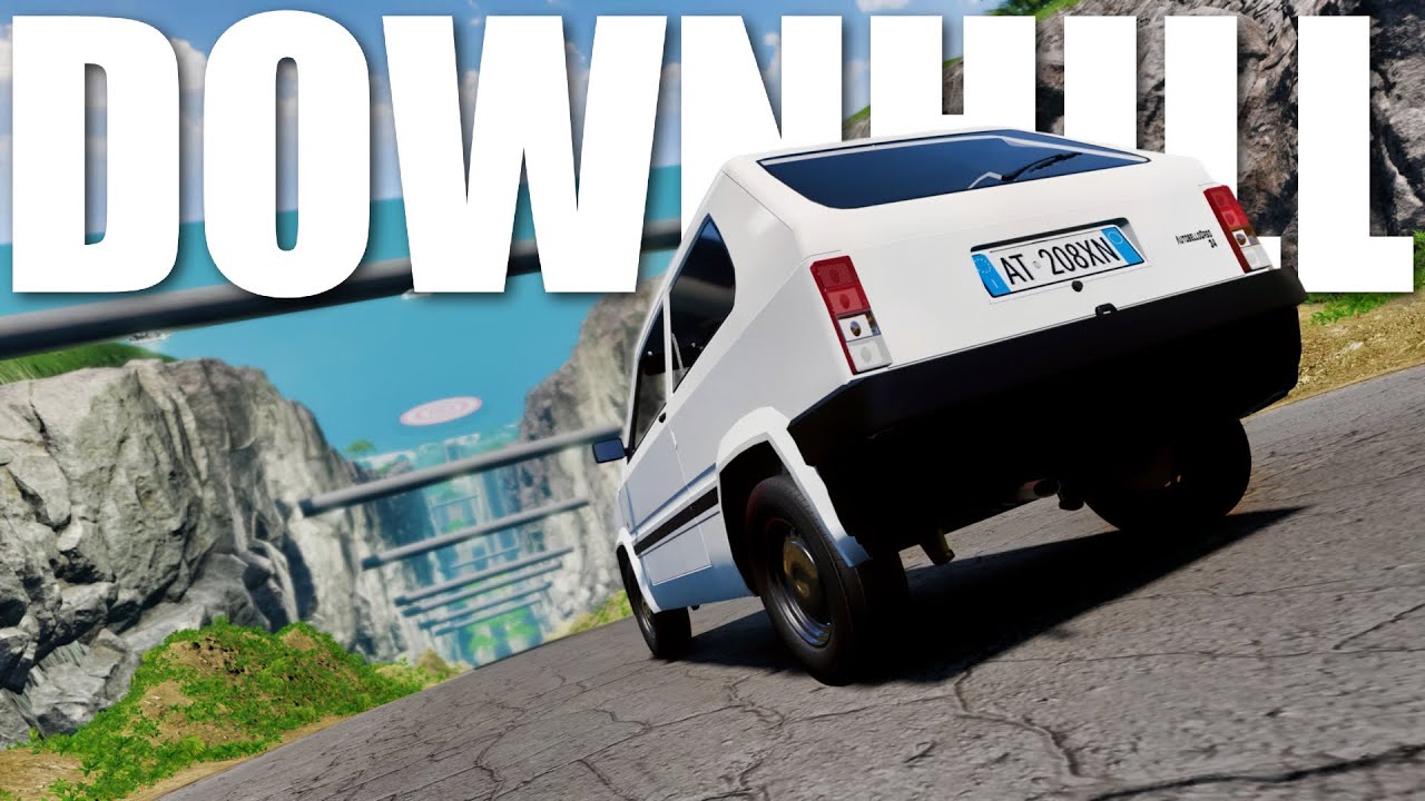 Сможет ли этот автомобиль пережить спуск с горы и разрушения? - BeamNG Drive