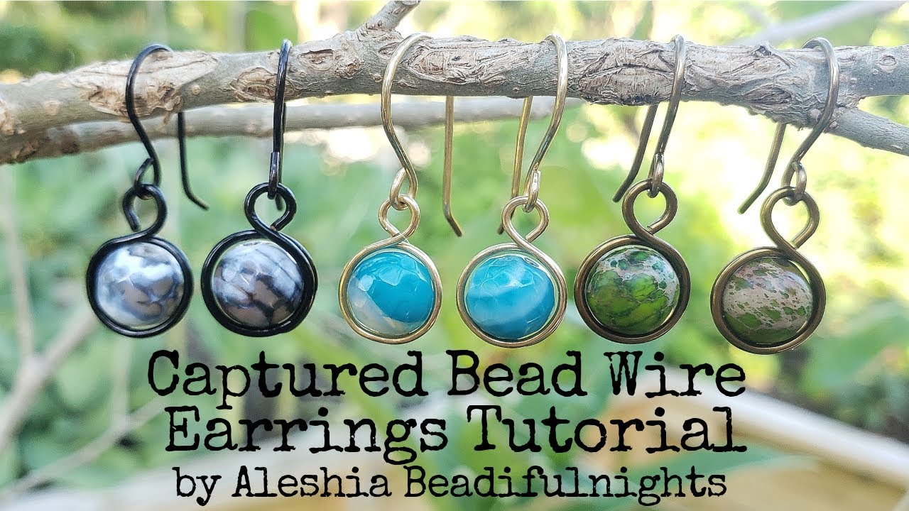 Captured Bead Wire Earrings Tutorial