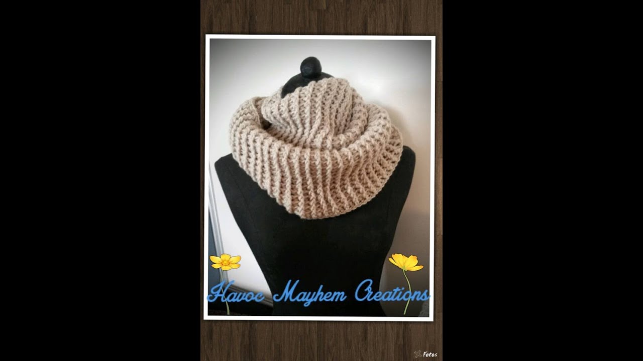 Tutorial How to Crochet a Ribbed Cowl (Infinity Scarf) By Sabrina