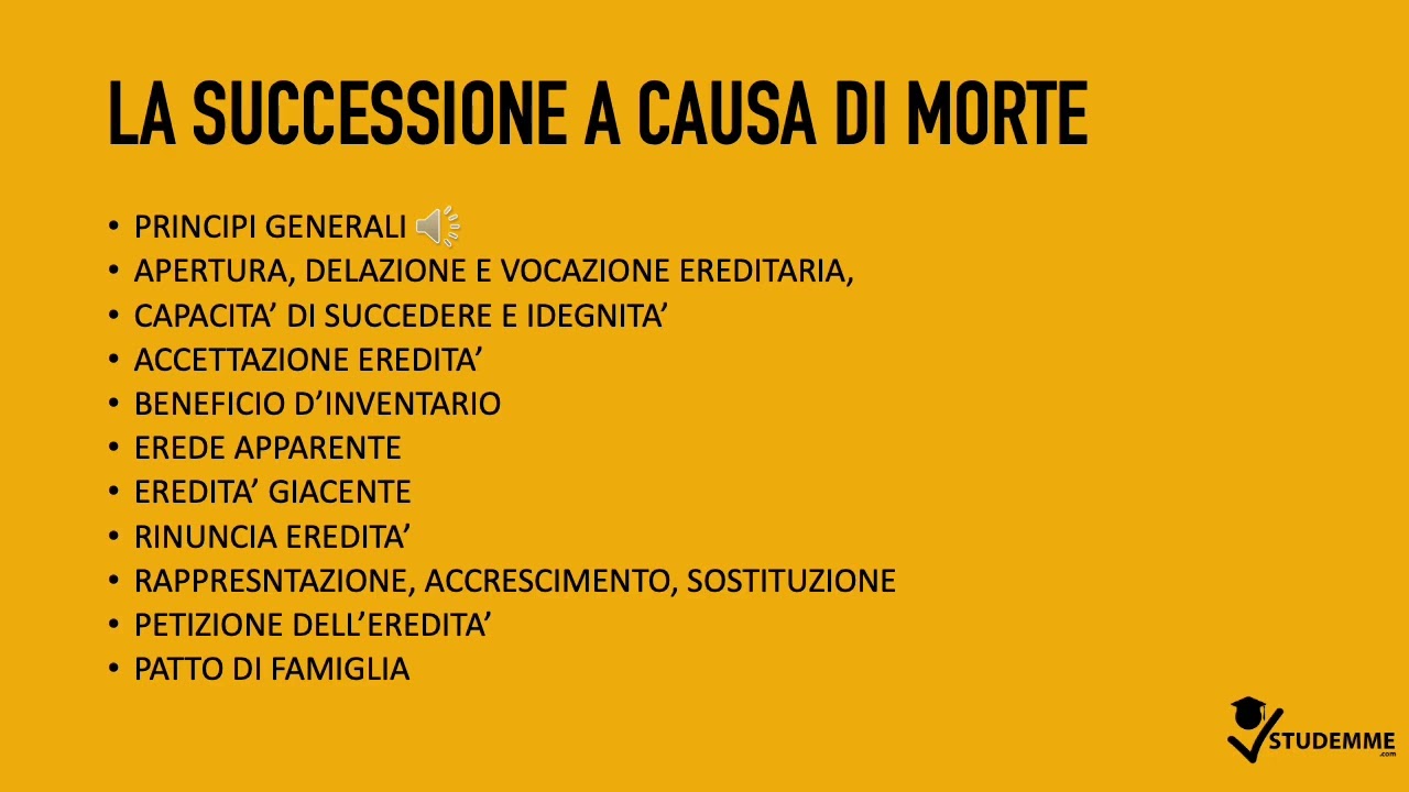 LA SUCCESSIONE CAUSA MORTE | ANTEPRIMA VIDEO RIASSUNTO DIRITTO PRIVATO 2