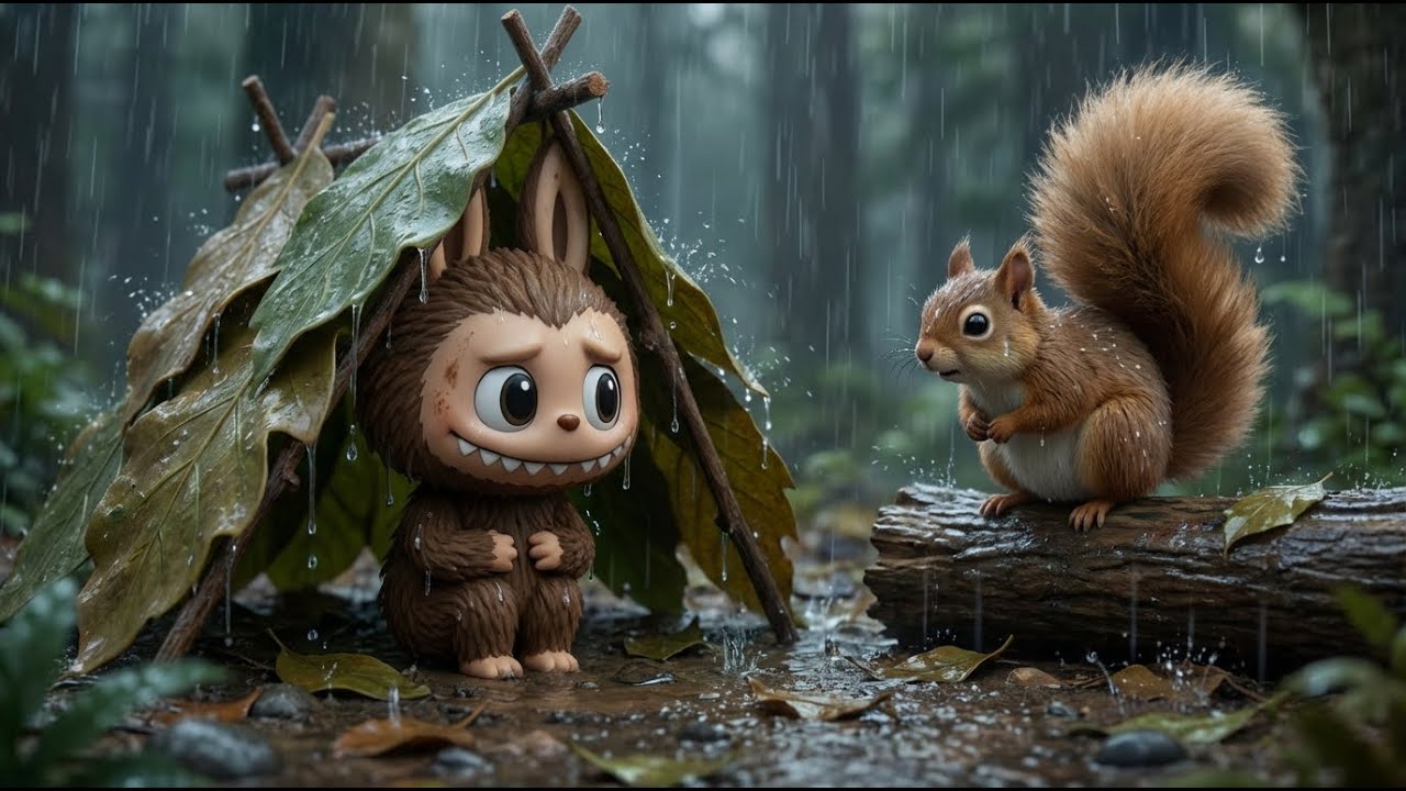 Labubu just wanted to protect a fallen feather someone treasured