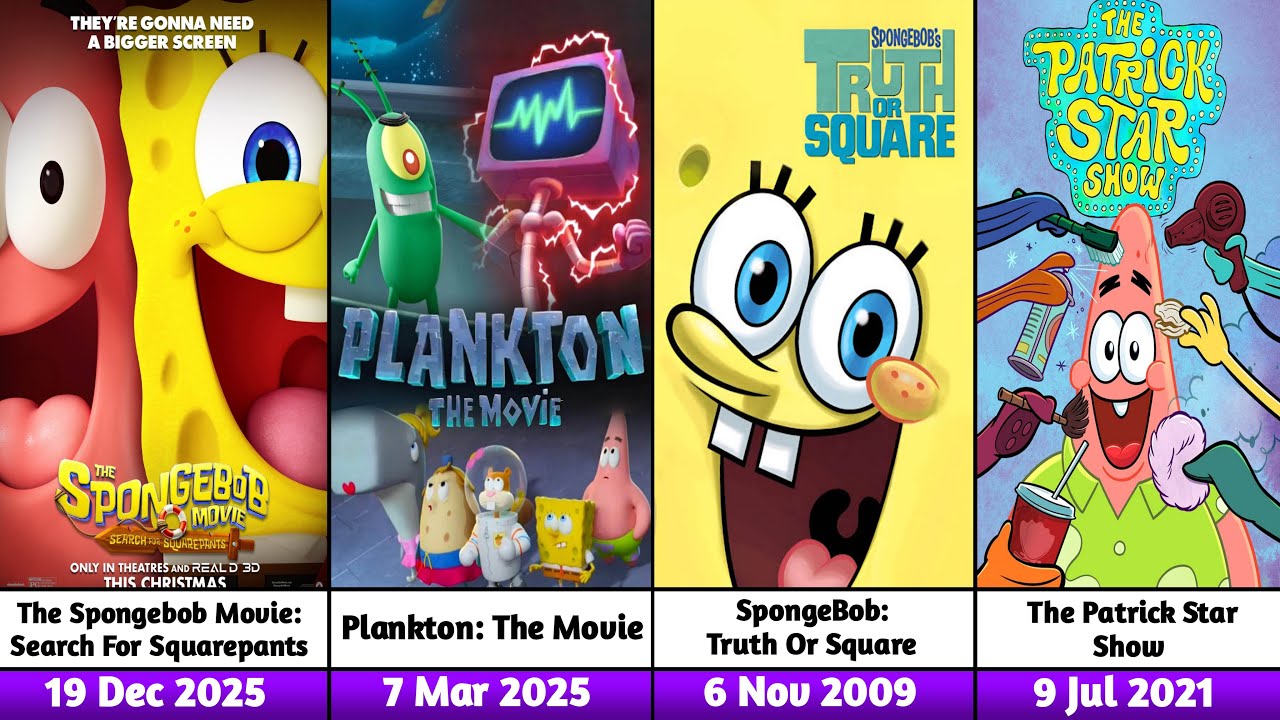 All Upcoming & Released SpongeBob SquarePants Animated Movie Sequels (2004-2025) latest Version!
