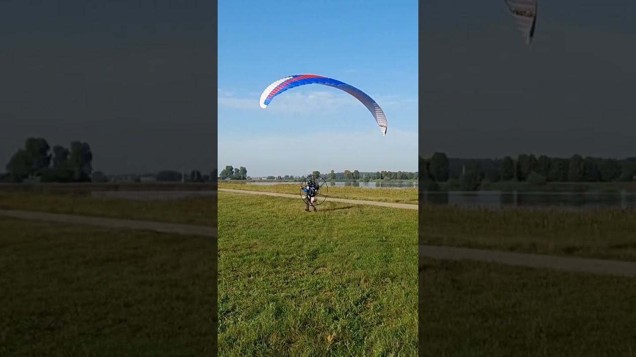 Paralotnia z napędem [Start bez wiatru] Skrzydło 15m - run Forrest, run 😅 #paramotor #paralotnia