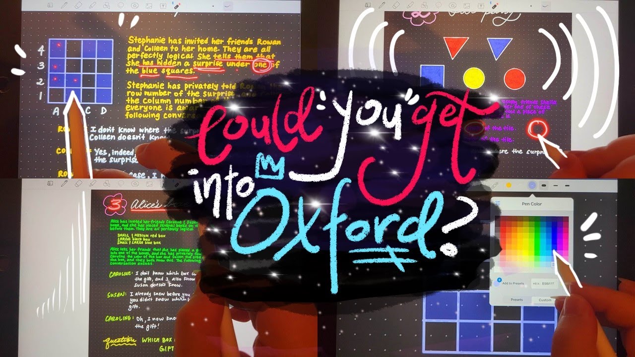 ASMR Can you solve these Oxford admission questions? | iPad writing sounds, soft spoken, mouth sound