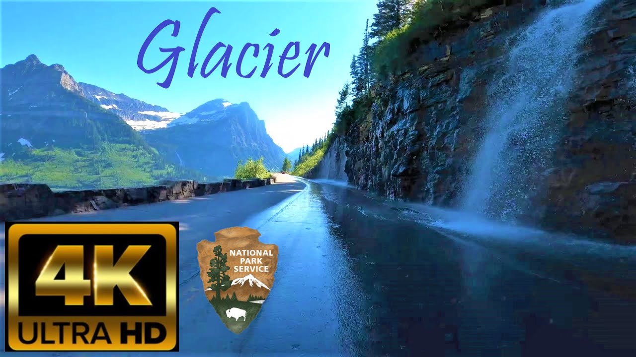 Riding Glacier National Park.  Relaxing POV 4K motorcycle ride (with music).