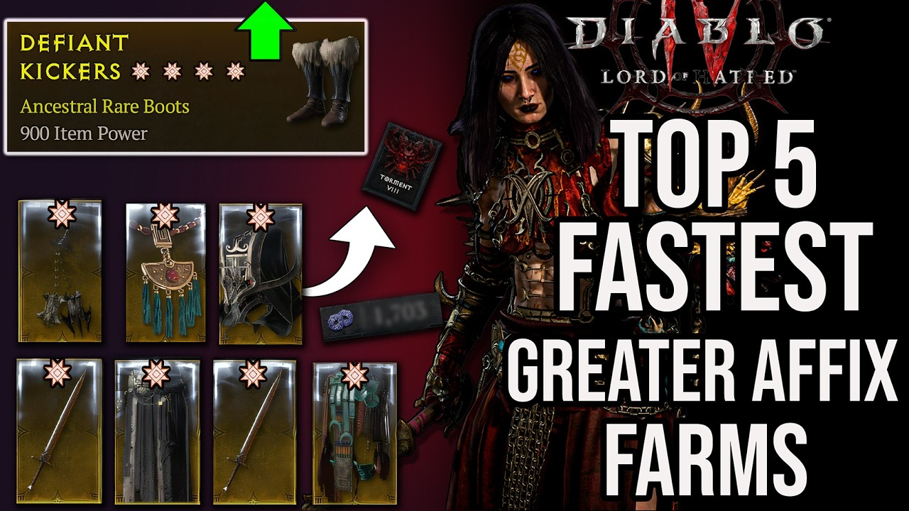 Diablo 4 &mdash; Топ-5 самых быстрых способов фарма Великих Аффиксов (13 сезон)