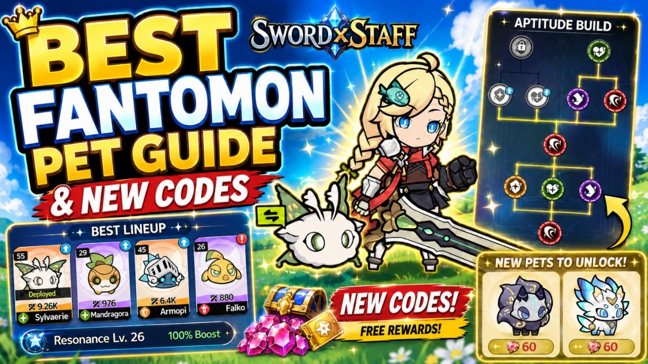 ЛУЧШИЙ гайд по питомцам Фантомам и НОВЫЕ коды Sword x Staff (Глобальный запуск)