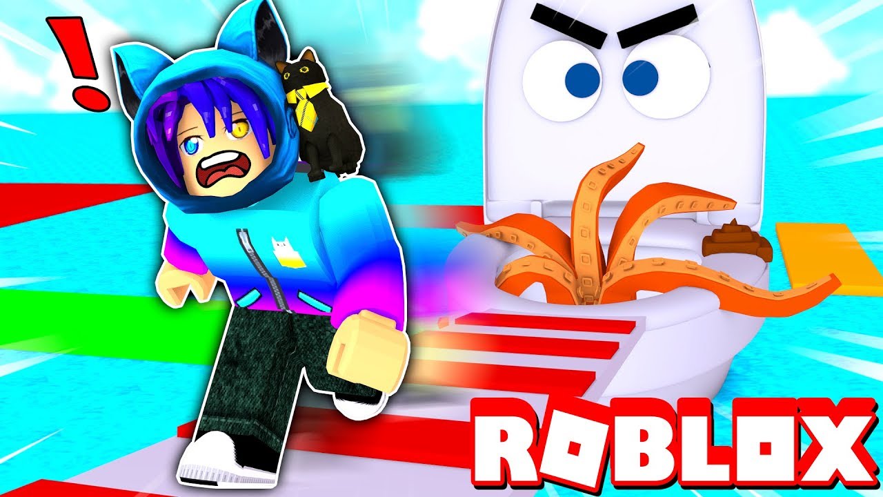 ESCAPE FROM THE TOILET OBBY IN ROBLOX! *Don't Fall Into The Water*