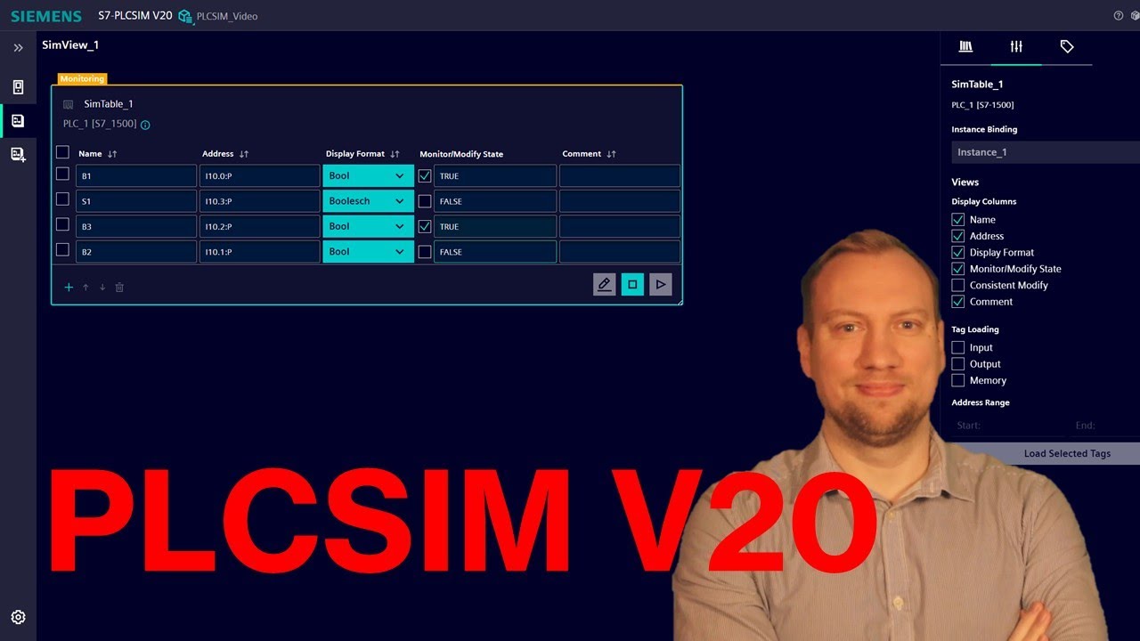 TIA Portal: Моделирование ПЛК (PLCSIM S7-1500 V20)