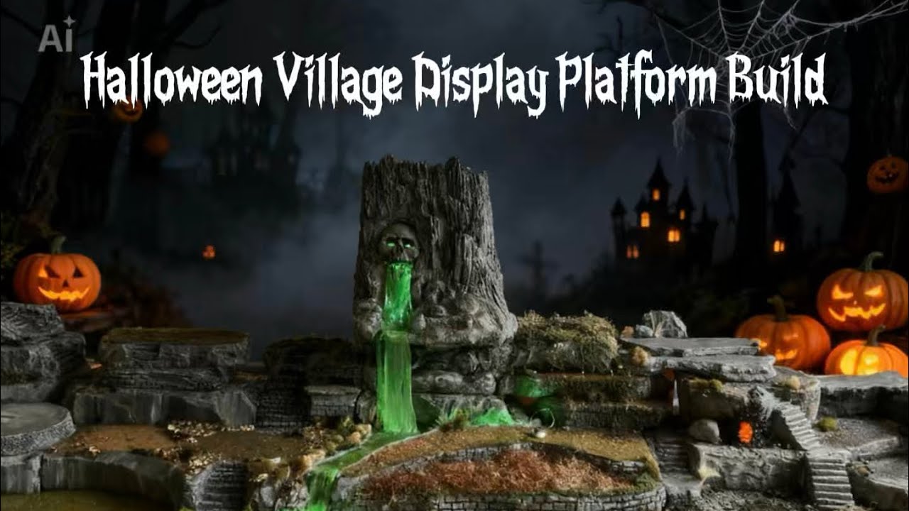 Department 56 Halloween Display Platform Build | Static Grass, Lighting & Stranger Things Portal