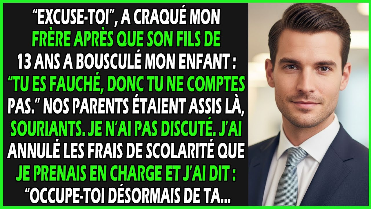 “Tu es fauché, tu ne comptes pas.” Les parents ont souri. J’ai repris la voiture et les frais de...