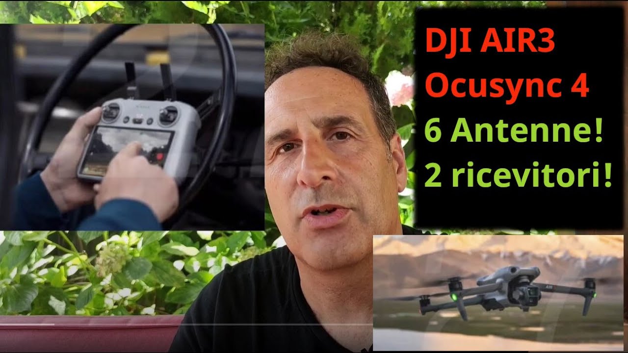 DJI AIR 3 e le sue 6 antenne dell'Ocusync 4 !!! L'RC2 e le antenne esterne. 5.2GHz nuova frequenza!