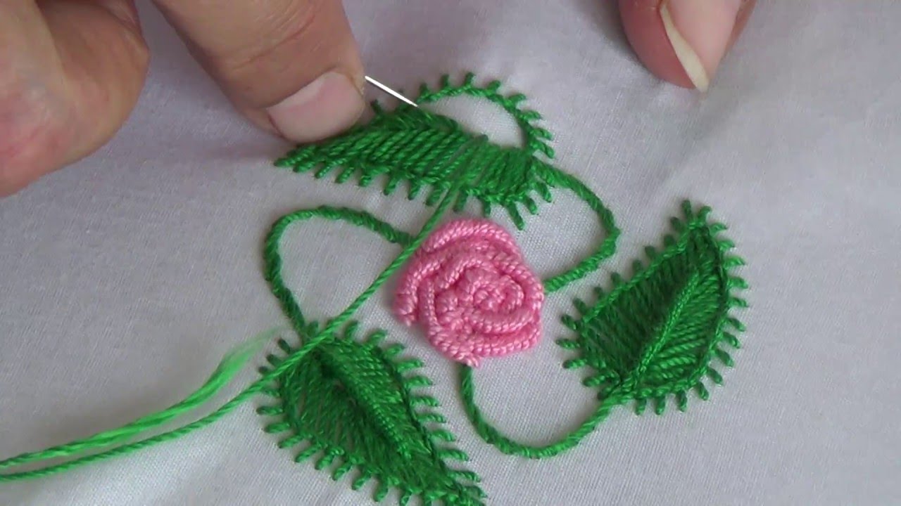Hand Embroidery:Leaf stitch