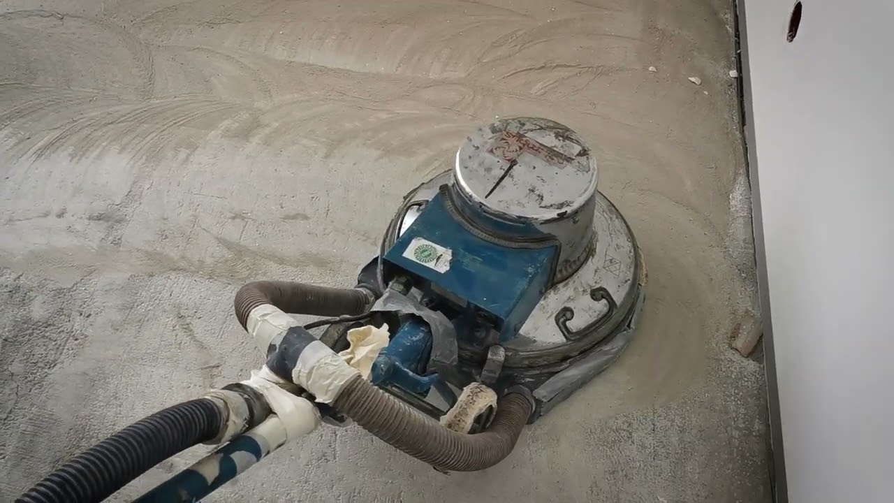 Шлифовка стяжки Весь процесс